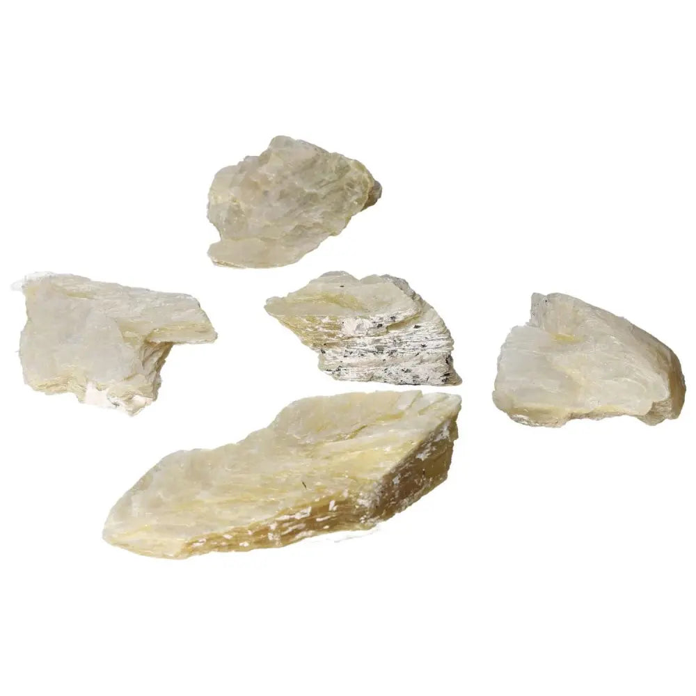 Rough Yellow Mica M crystals from Sylvia Crystals, showcasing natural elegance and spiritual energy for enhanced exploration.