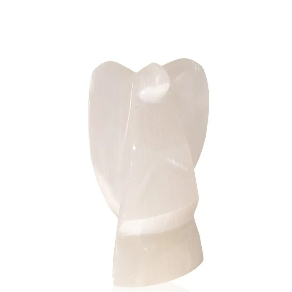 Premium 15cm Selenite Angel by Sylvia Crystals for spiritual growth and mindful living, ethically sourced and meticulously crafted.