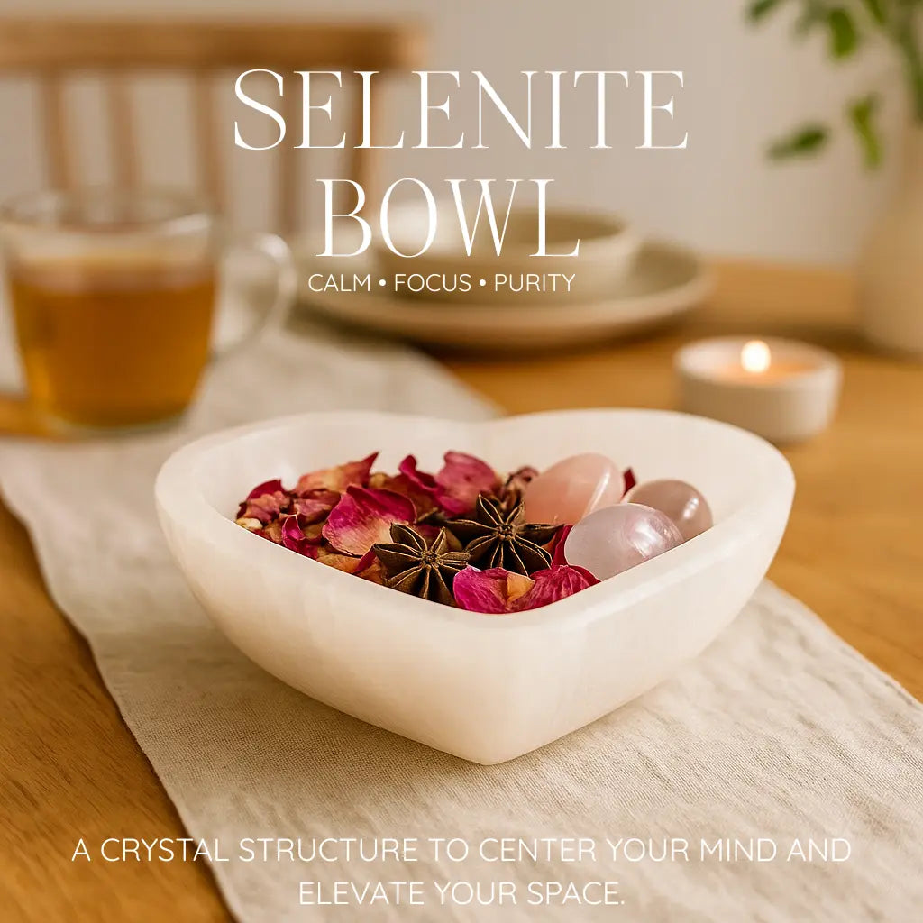 Selenite Heart Bowl Sylvia Crystals Sp. z o.o.