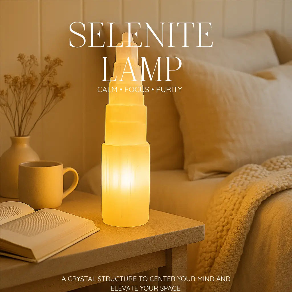 Selenite Sky lamp 38cm Sylvia Crystals Sp. z o.o.