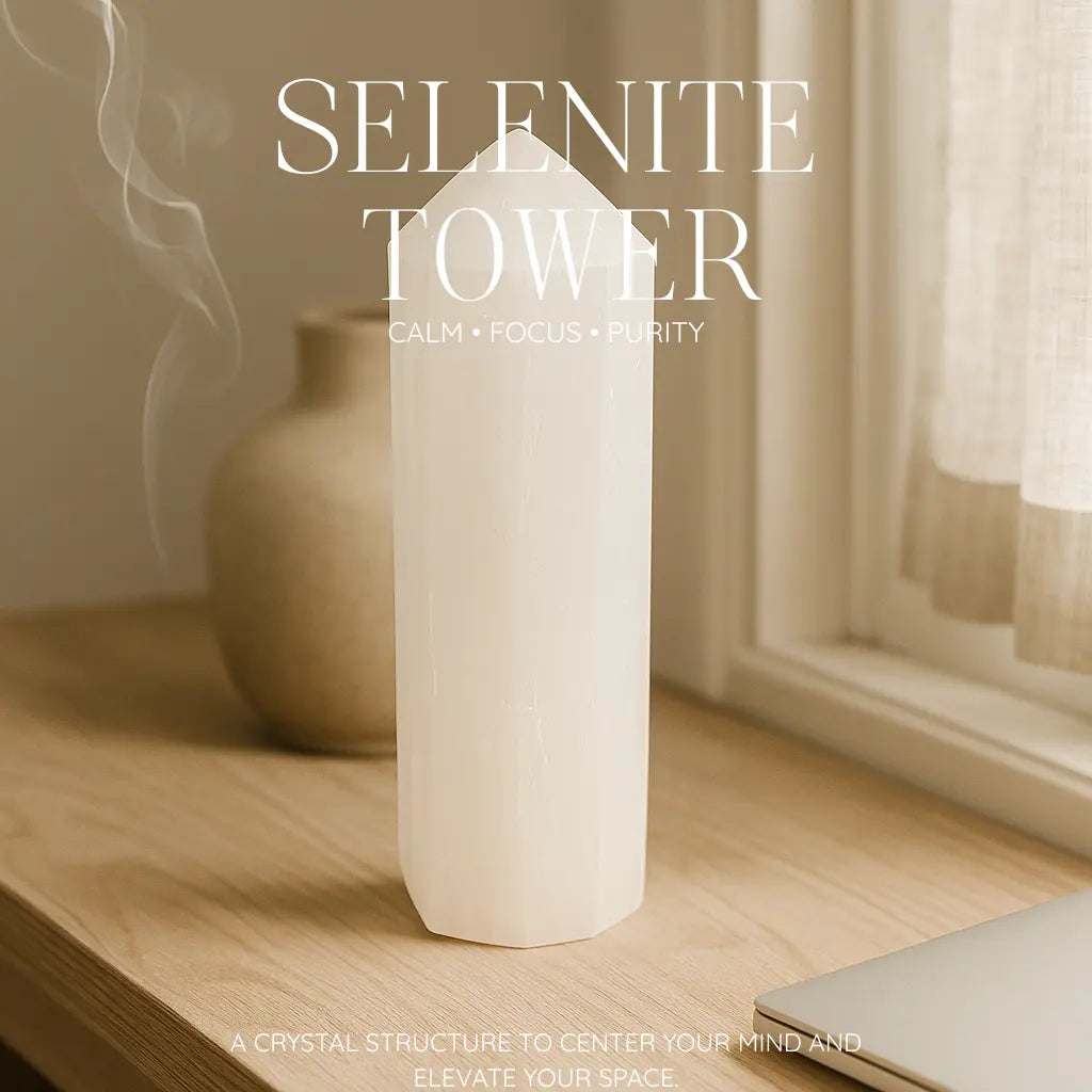 Selenite tower hex Sylvia Crystals Sp. z o.o.