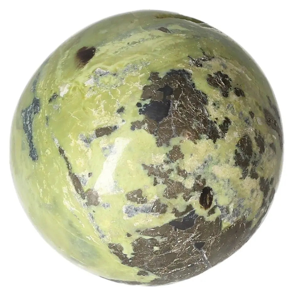 Serpentine Sphere for healing and meditation, activating Heart Chakra for emotional balance and spiritual transformation