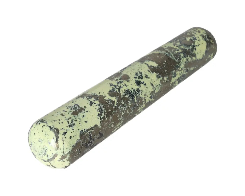 Serpentine wand for healing and spiritual growth, activating Heart Chakra for emotional balance, meditation, and connection to nature.