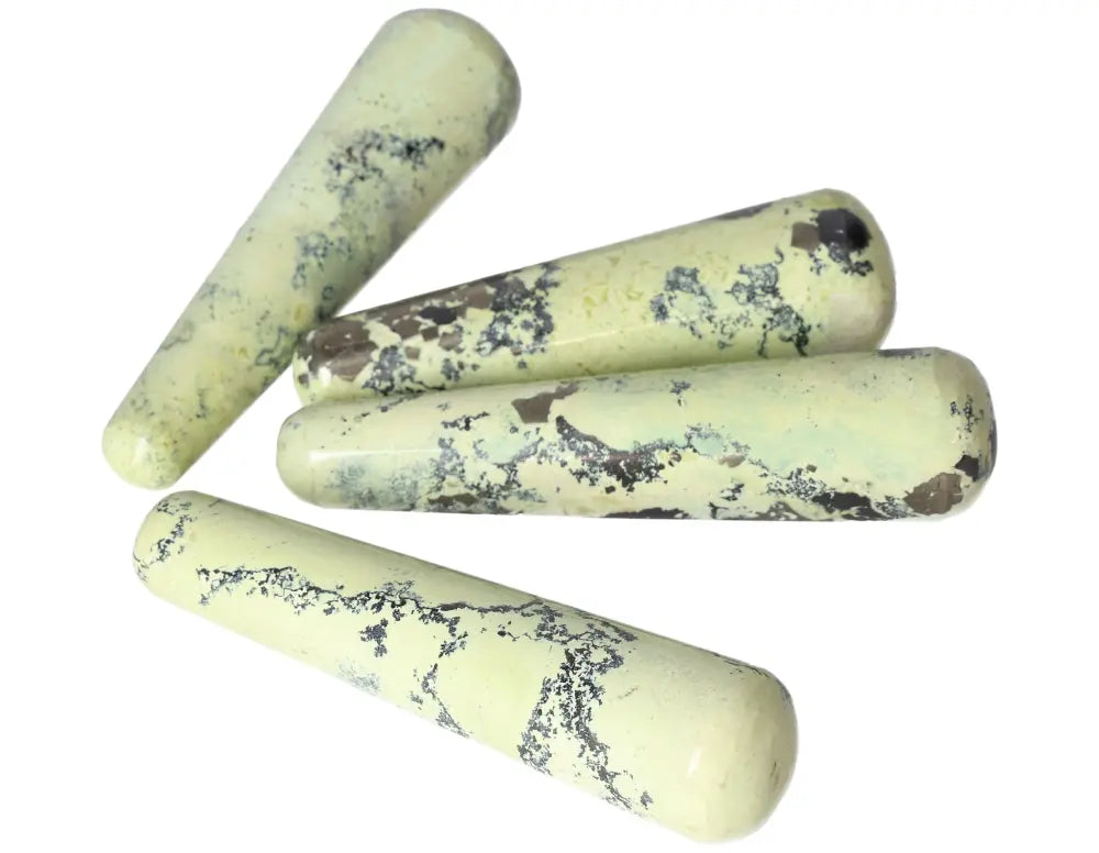 Four serpentine wands for healing and spiritual wisdom, activating the Heart Chakra and enhancing meditation and emotional balance.