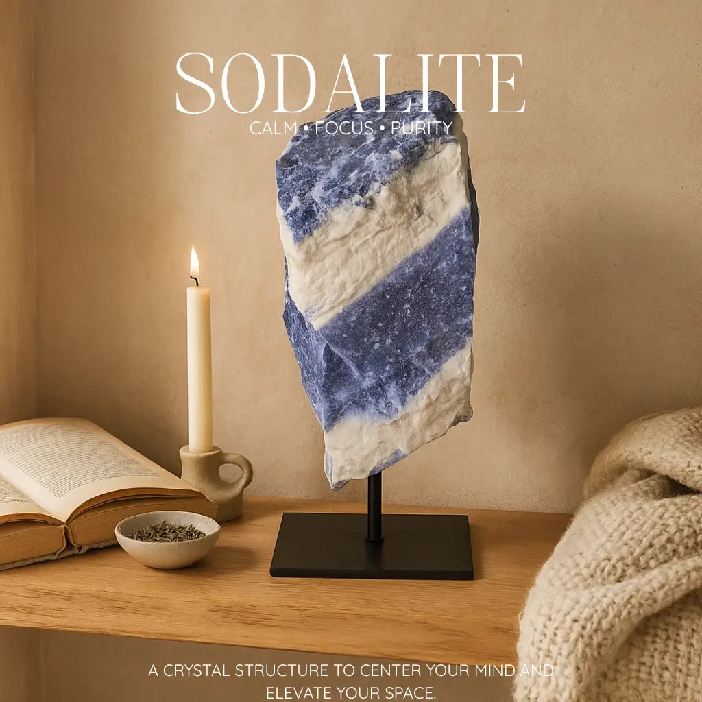 Sodalite on Metal Stand Sylvia Crystals Sp. z o.o.