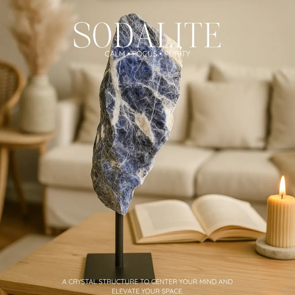 Sodalite on Metal Stand Sylvia Crystals Sp. z o.o.