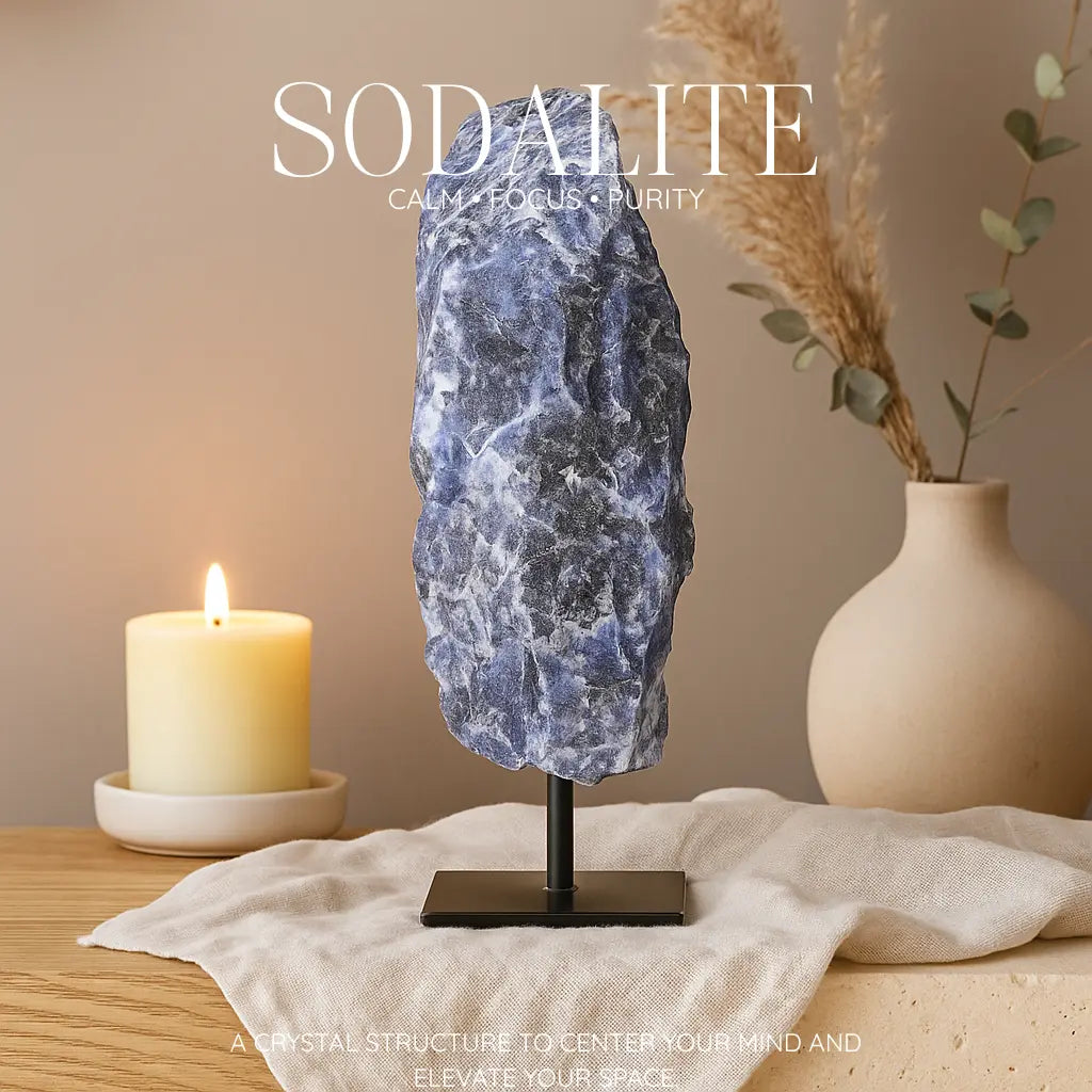 Sodalite on Metal Stand Sylvia Crystals Sp. z o.o.