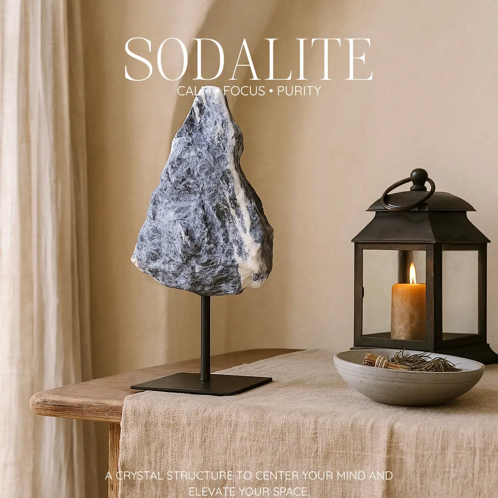 Sodalite on Metal Stand Sylvia Crystals Sp. z o.o.