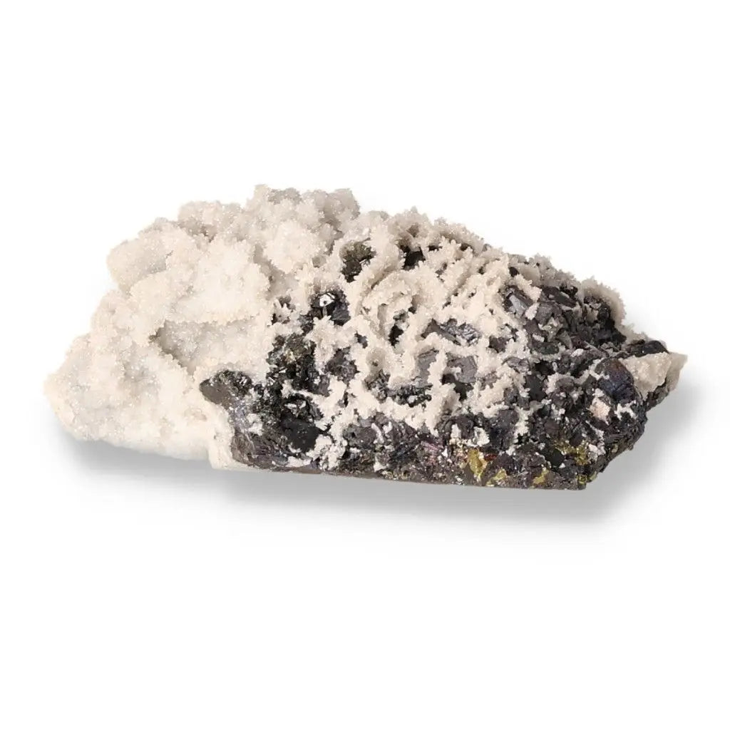 Exquisite Sphalerite with Quartz showcasing a stunning mineral blend, highlighting vibrant colors and unique crystal formations.