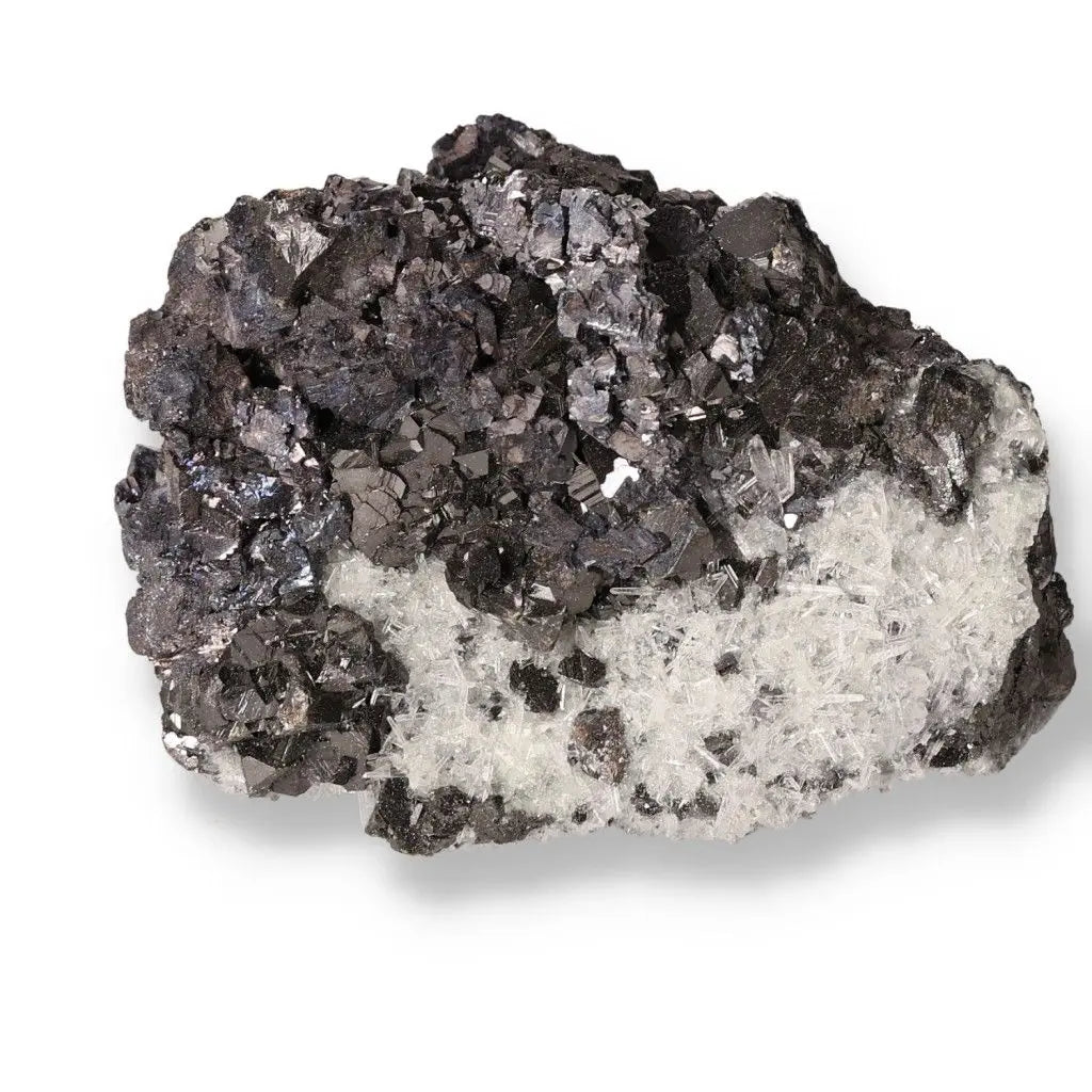 Sphalerite with Quartz mineral specimen showcasing grounding energy and visual allure for spiritual benefits.