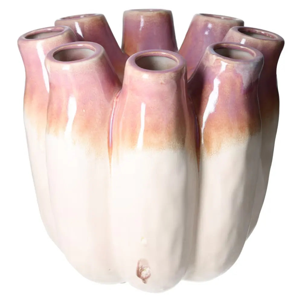 Vase Stoneware Purple 29x29x28 by Sylvia Crystals, elegant centerpiece with captivating hue, merging conscious living with luxury.