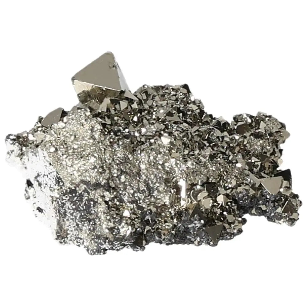 Superior quality pyrite cluster with geometric formation and metallic luster showcasing natural elegance.
