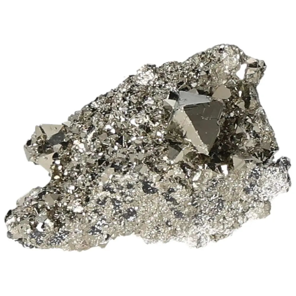 Superior Quality Pyrite Cluster with Cubic Geometric Formations and Metallic Luster, Showcasing Natural Elegance in Sculptural Detail