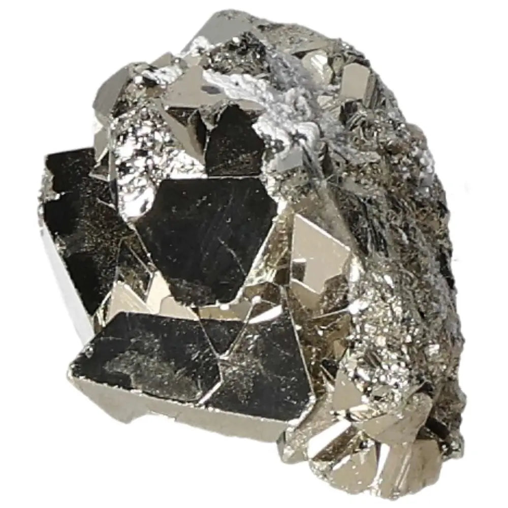 Superior quality pyrite cluster with geometric cubic formations and metallic luster, perfect for collectors and geology enthusiasts.