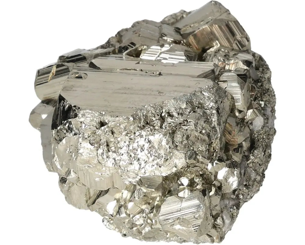 Superior quality pyrite cluster showcasing geometric formations and metallic luster, sourced from premium deposits.