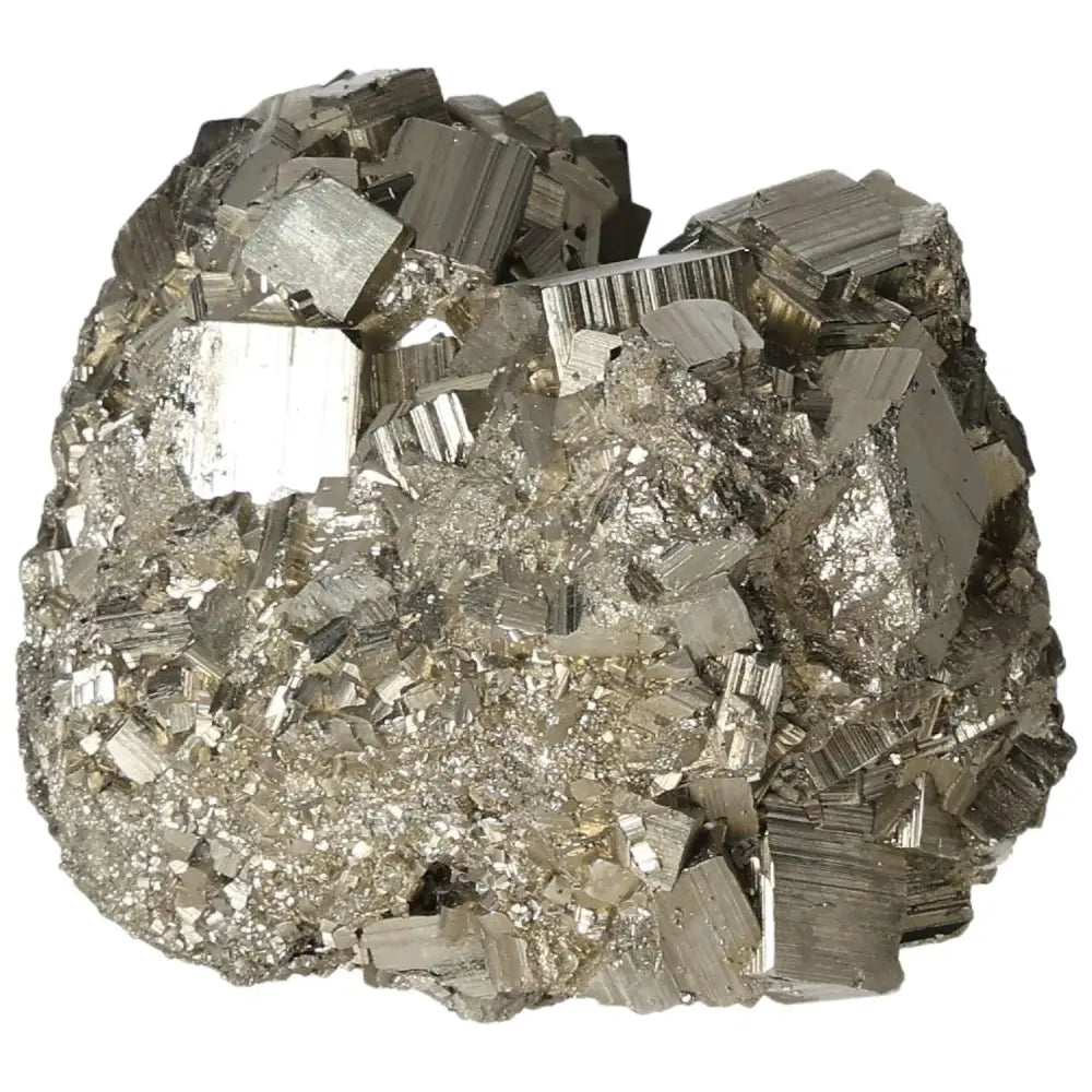 High-quality pyrite cluster featuring geometric cubic formations and metallic luster from premium deposits