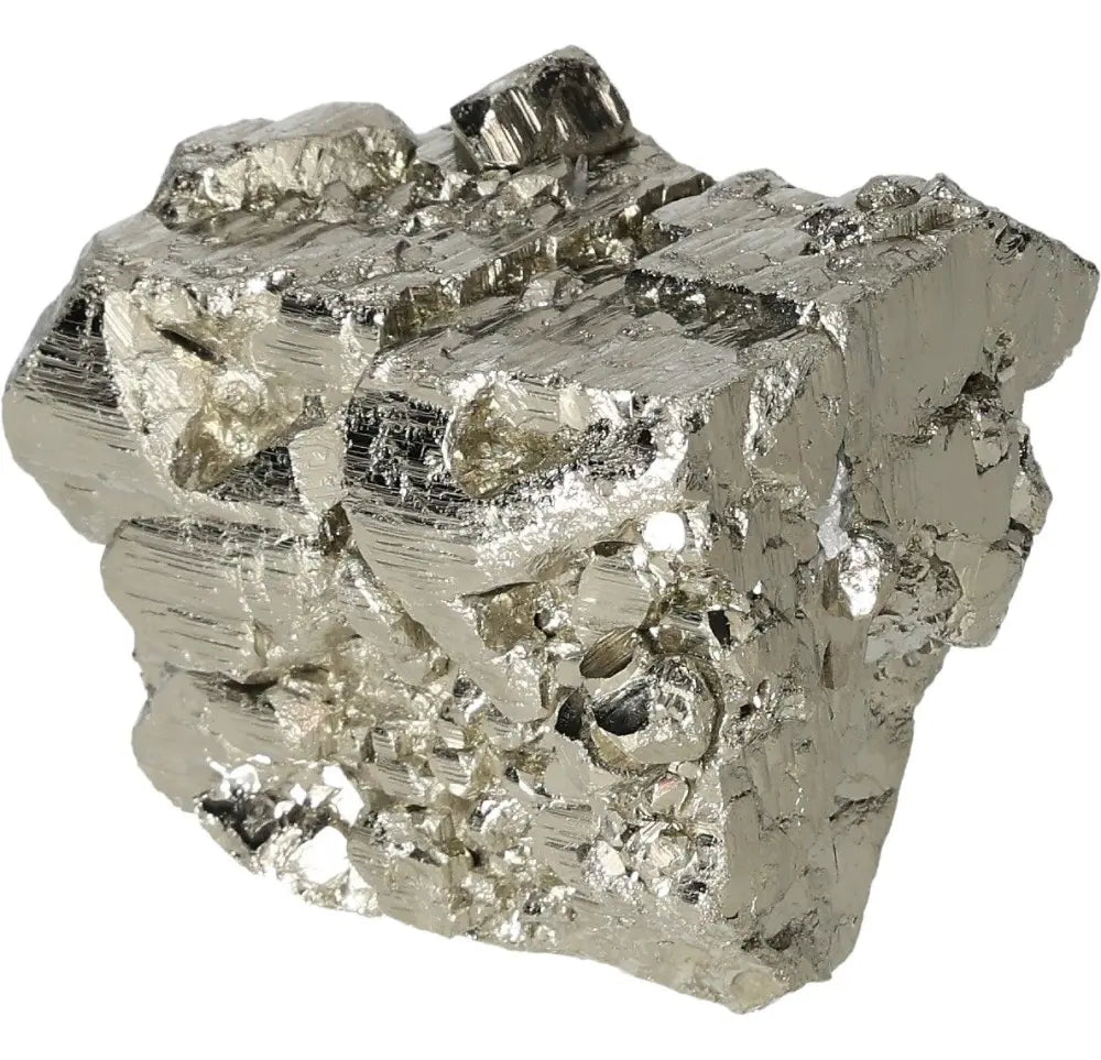 Superior Quality Pyrite Cluster showcasing geometric metallic luster formations