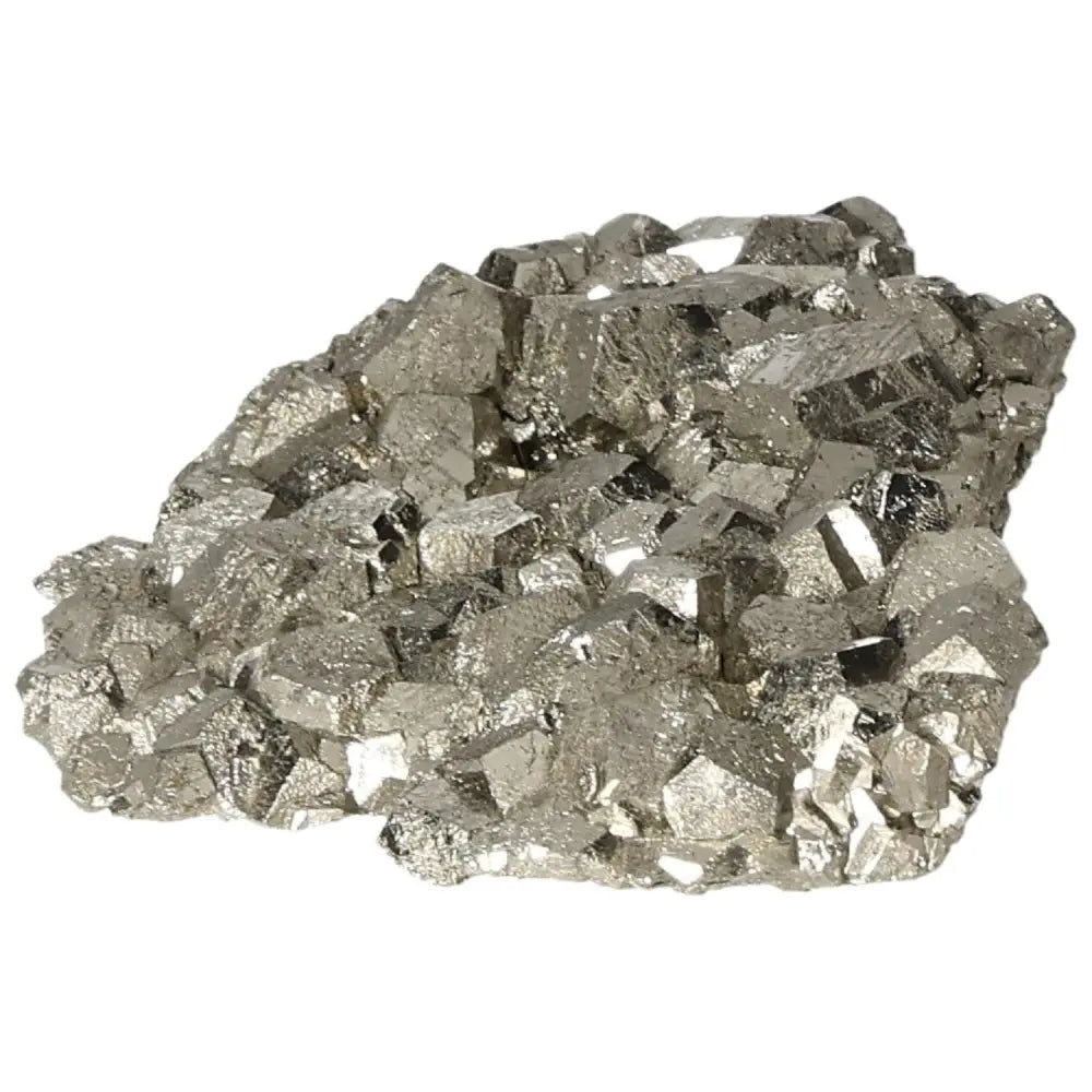 Superior quality pyrite cluster showcasing natural geometric formations and metallic luster.