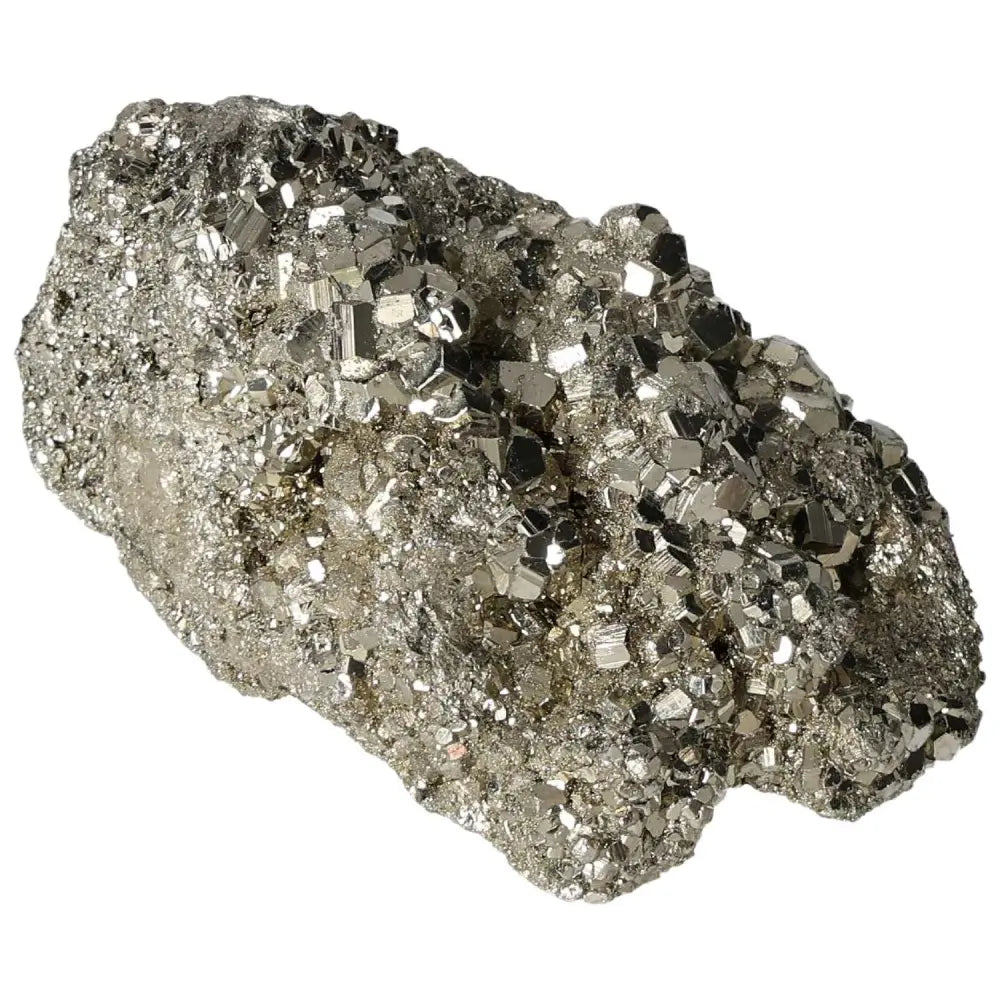 Superior quality pyrite cluster featuring natural cubic formations with metallic luster, showcasing geometric brilliance and elegance.