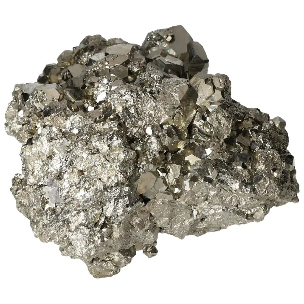 Superior quality pyrite cluster showcasing metallic luster and geometric formations