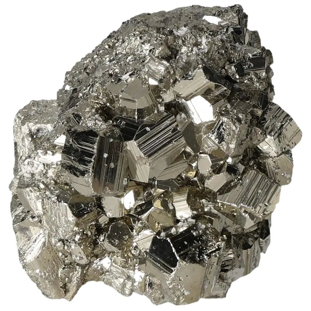 Superior quality pyrite cluster showcasing natural cubic formations and metallic luster, perfect for mineral collectors.