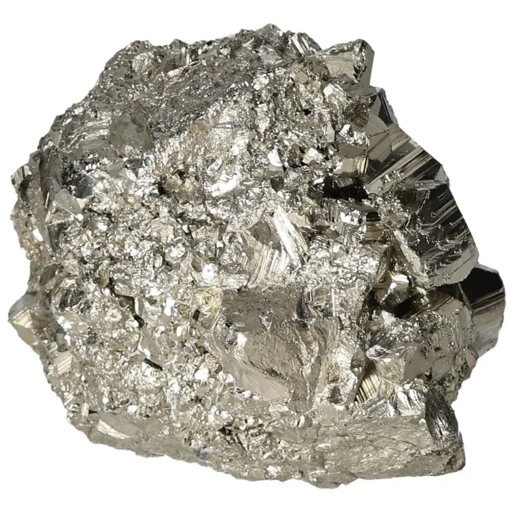 Superior quality pyrite cluster showcasing natural geometric formations and metallic luster in intricate sculptural detail.