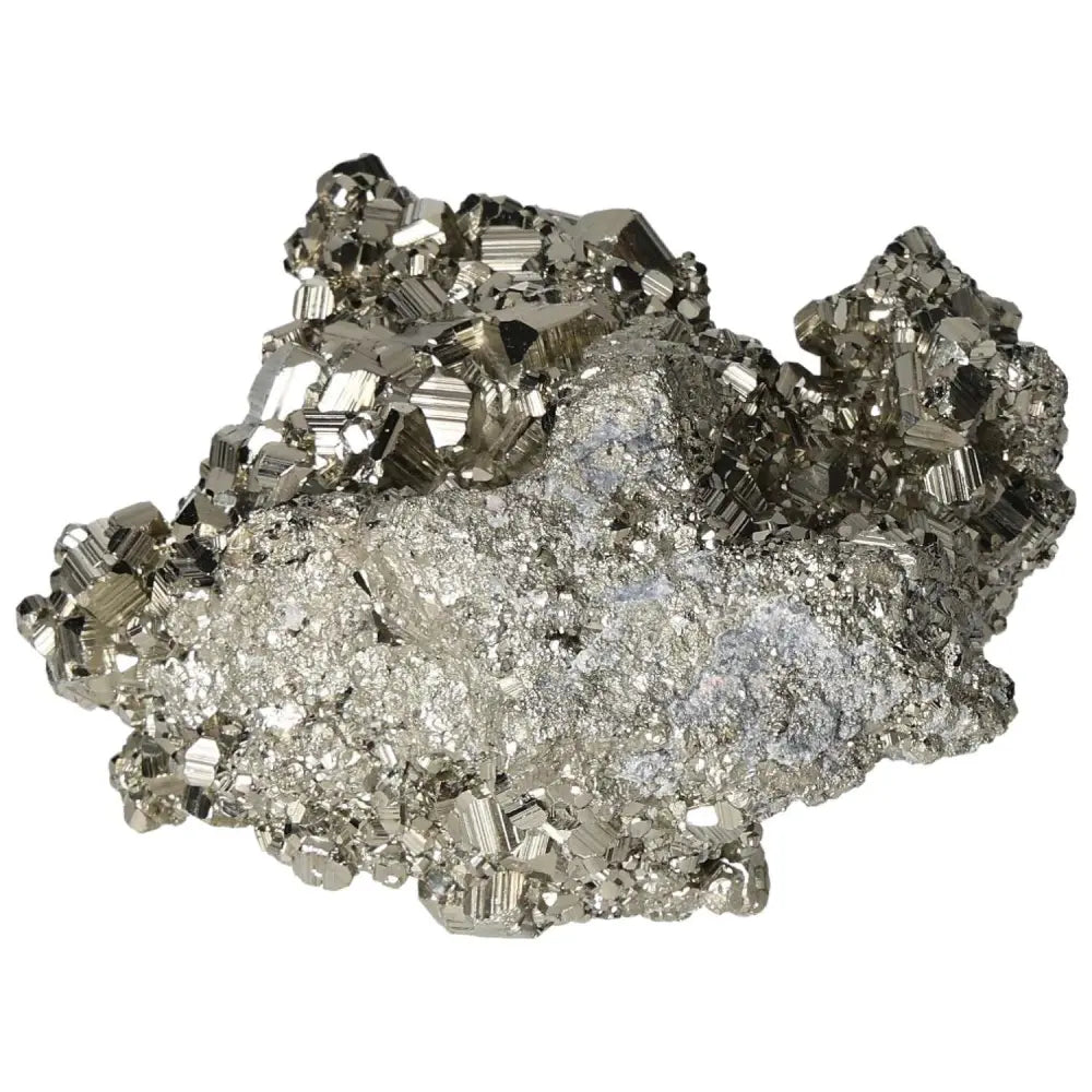 Superior Quality Pyrite Cluster with metallic luster and geometric formations