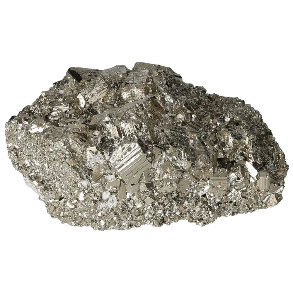 Superior quality pyrite cluster with metallic luster and geometric formations