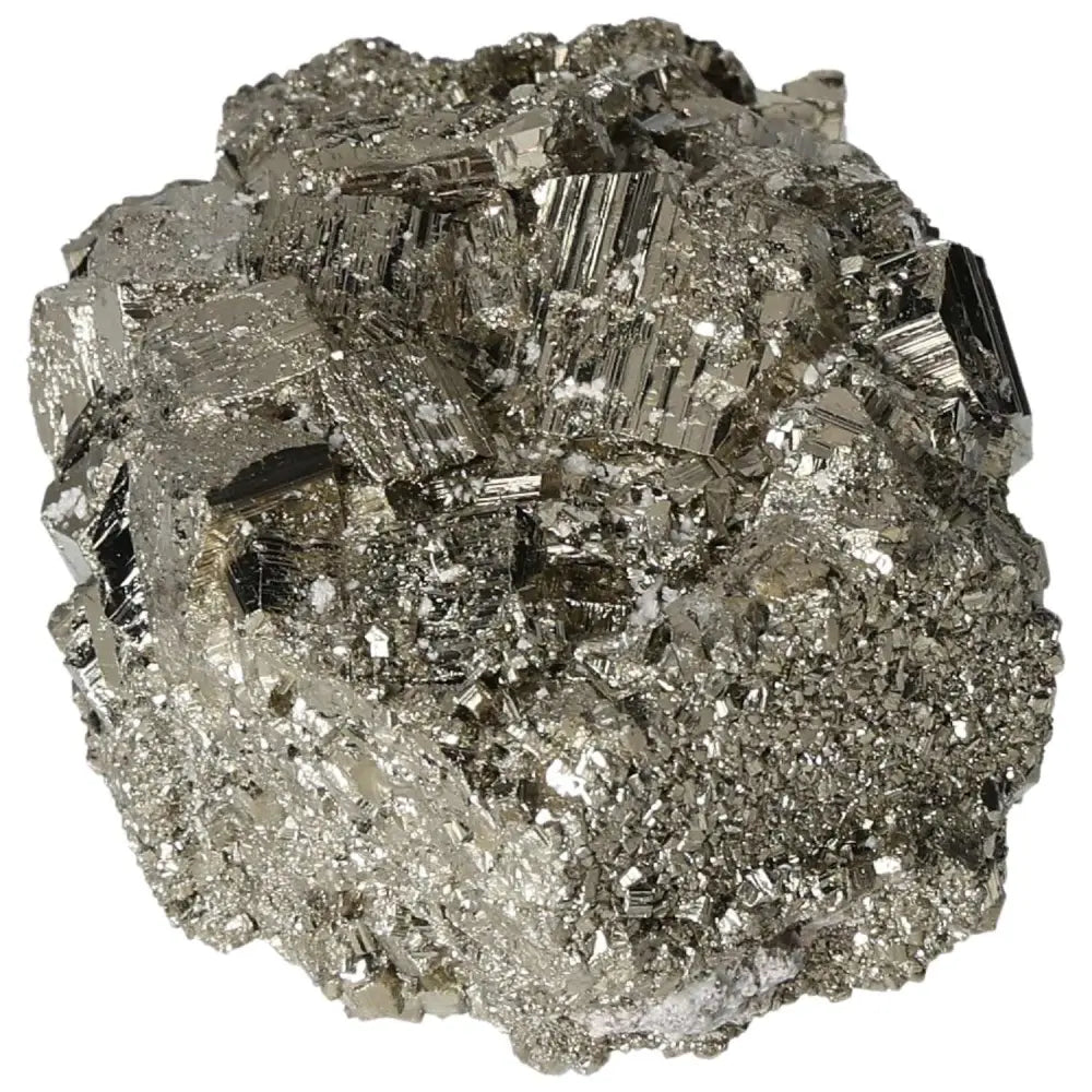 Superior quality pyrite cluster showcasing natural geometric formations and metallic luster.