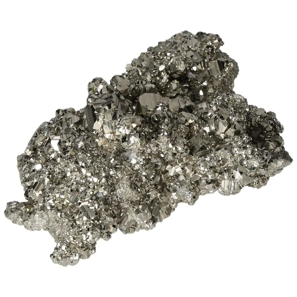 Superior quality pyrite cluster showcasing geometric formations and metallic luster, highlighting natural elegance and brilliance.