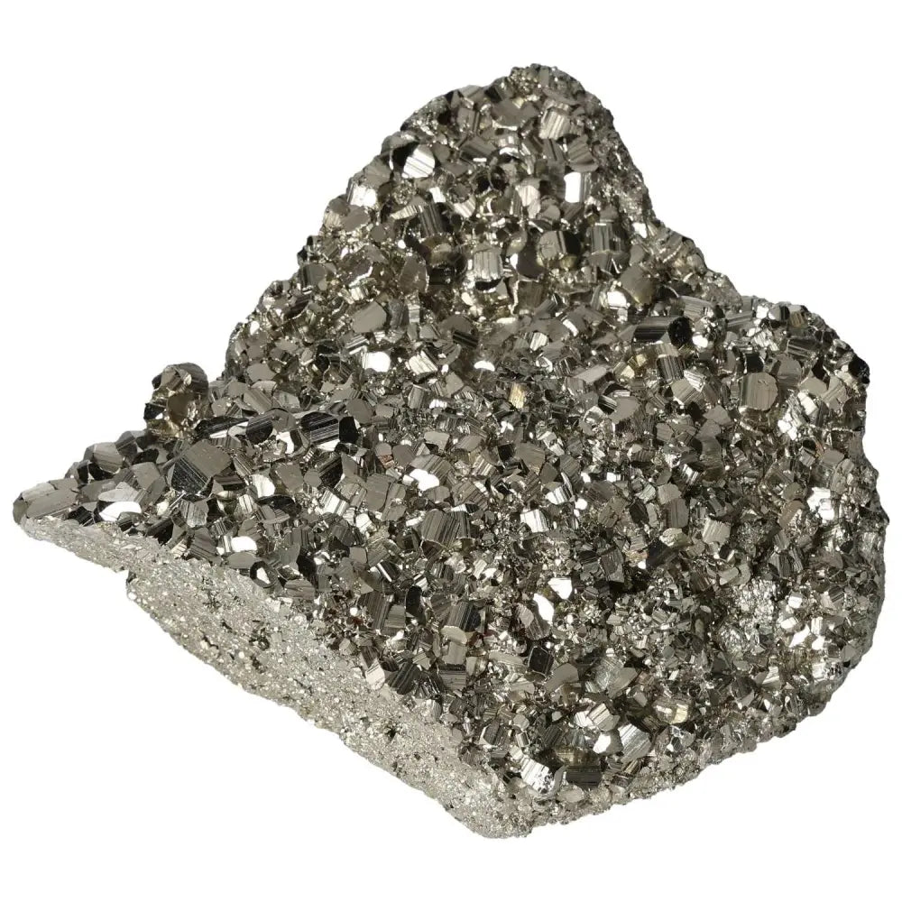 Superior quality pyrite cluster with natural cubic formations and brilliant metallic luster