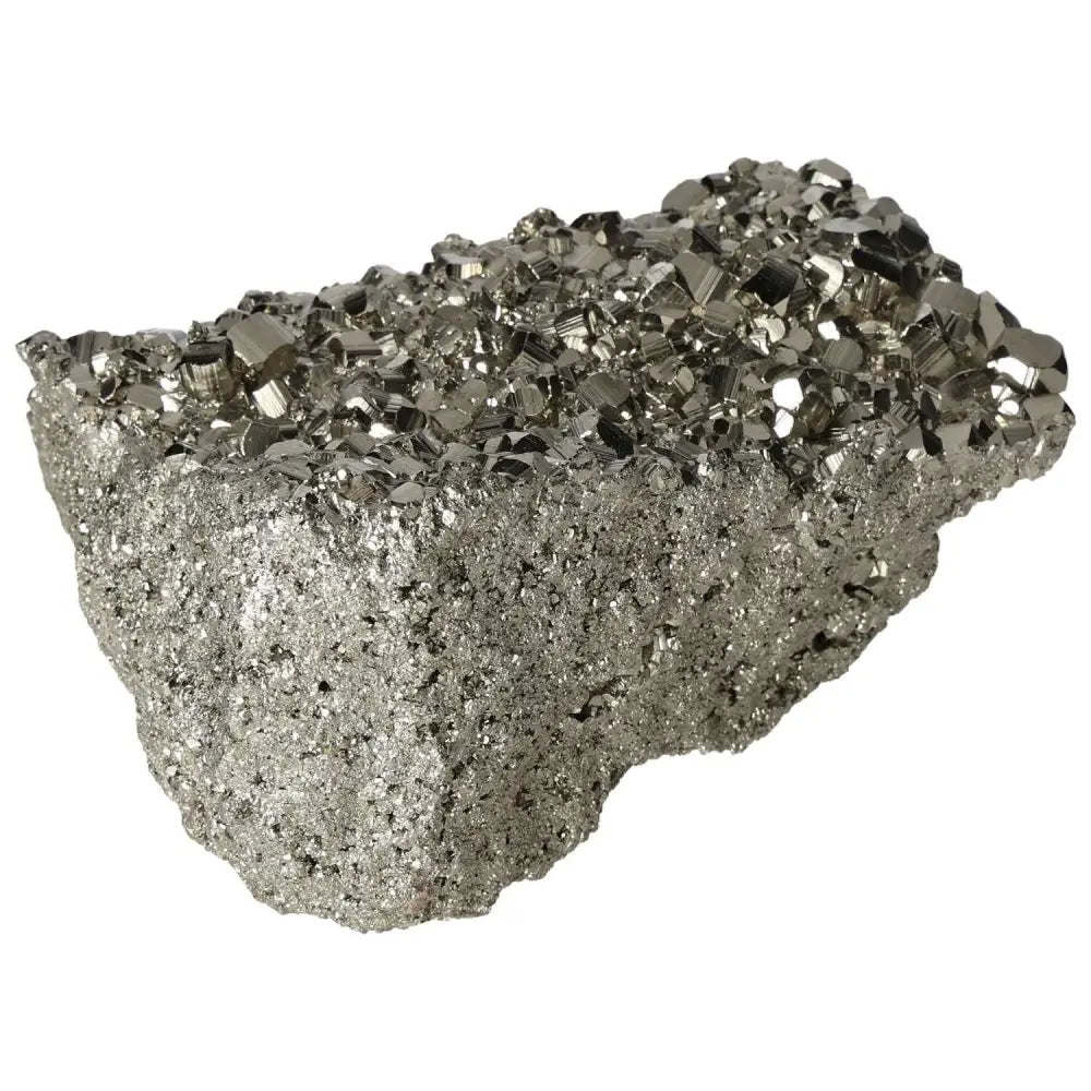 Superior quality pyrite cluster with shimmering metallic luster and intricate cubic formations, showcasing natural geometric elegance.