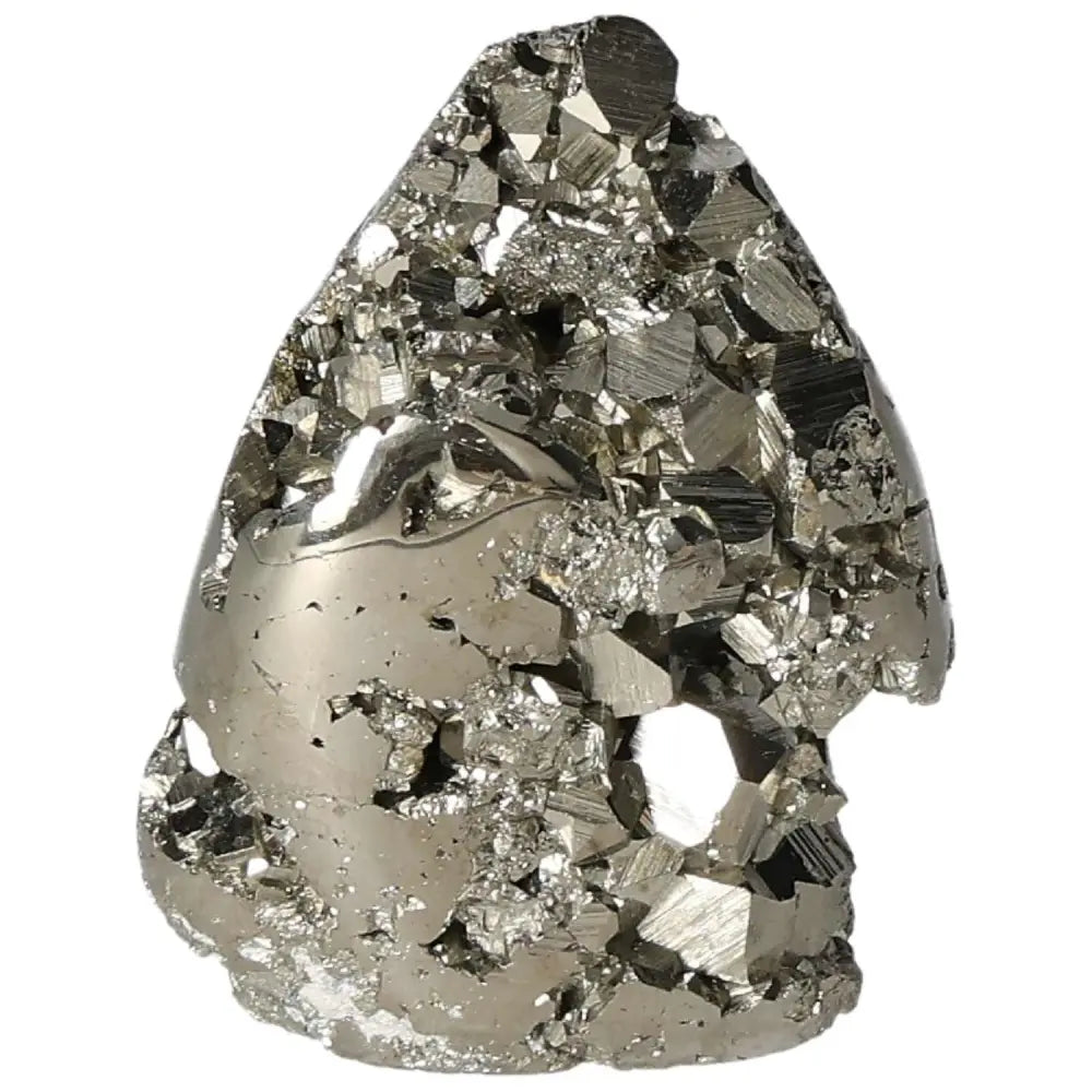 Superior quality pyrite cluster with natural cubic formations and metallic sheen, exemplifying geometric brilliance and elegance.