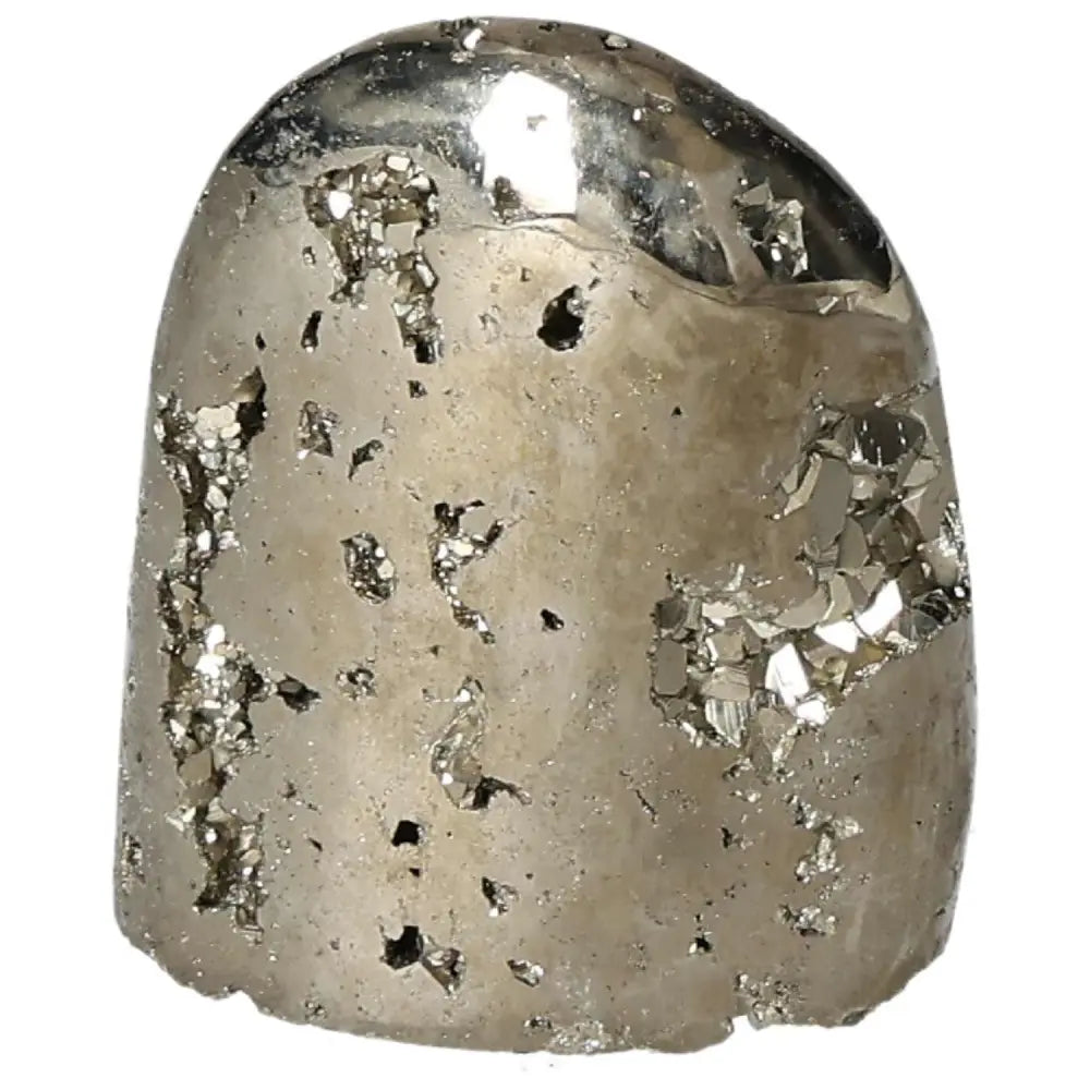 Superior quality pyrite cluster with metallic luster and geometric formations, showcasing natural cubic structures in a sculptural design.