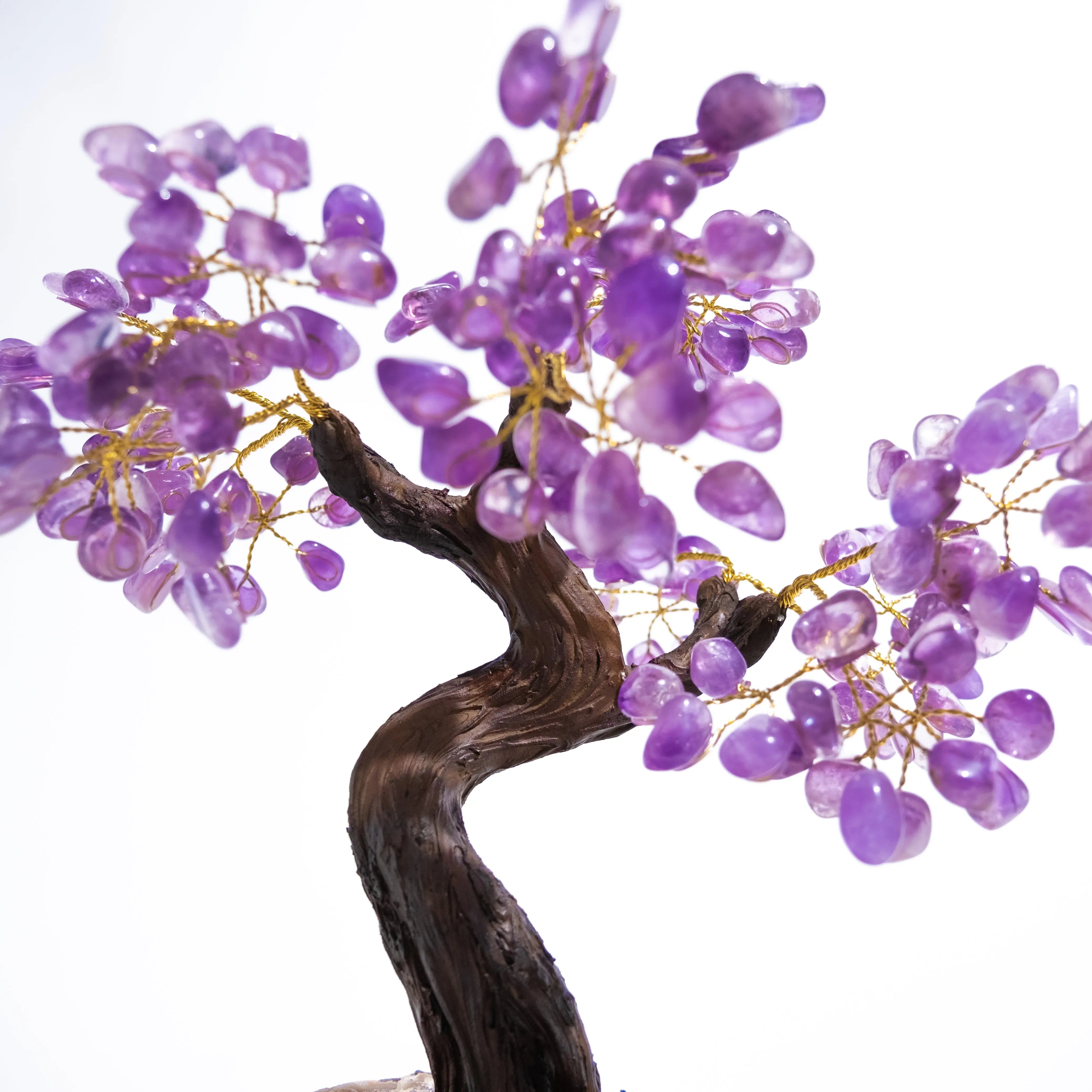 Tumbled Amethyst Tree 40 cm with calming crystal leaves for spiritual harmony and protection