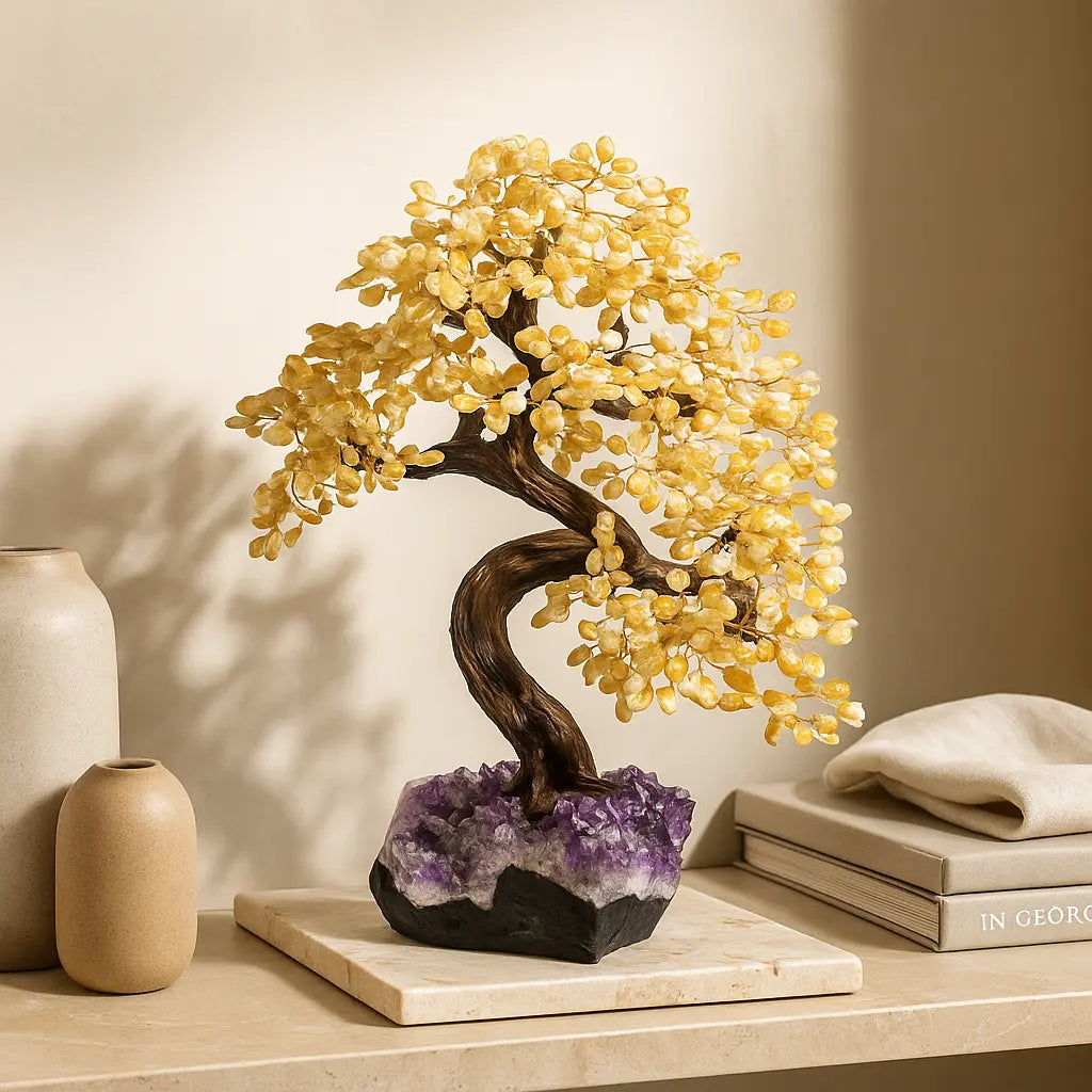 Tumbled Citrine Tree 65cm – Radiant Joy and Polished Elegance Sylvia Crystals Sp. z o.o.