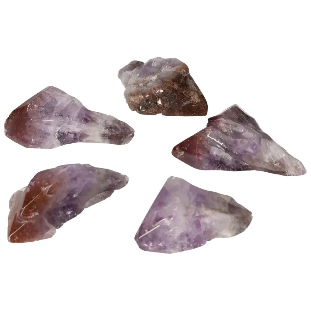 Tumbled Point Amethyst L crystals, enhancing concentration and emotional stability, from Sylvia Crystals collection.