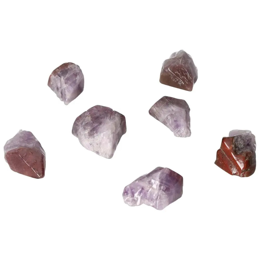Tumbled Point Amethyst M crystals from Sylvia Crystals collection, known for reducing stress and boosting energy.