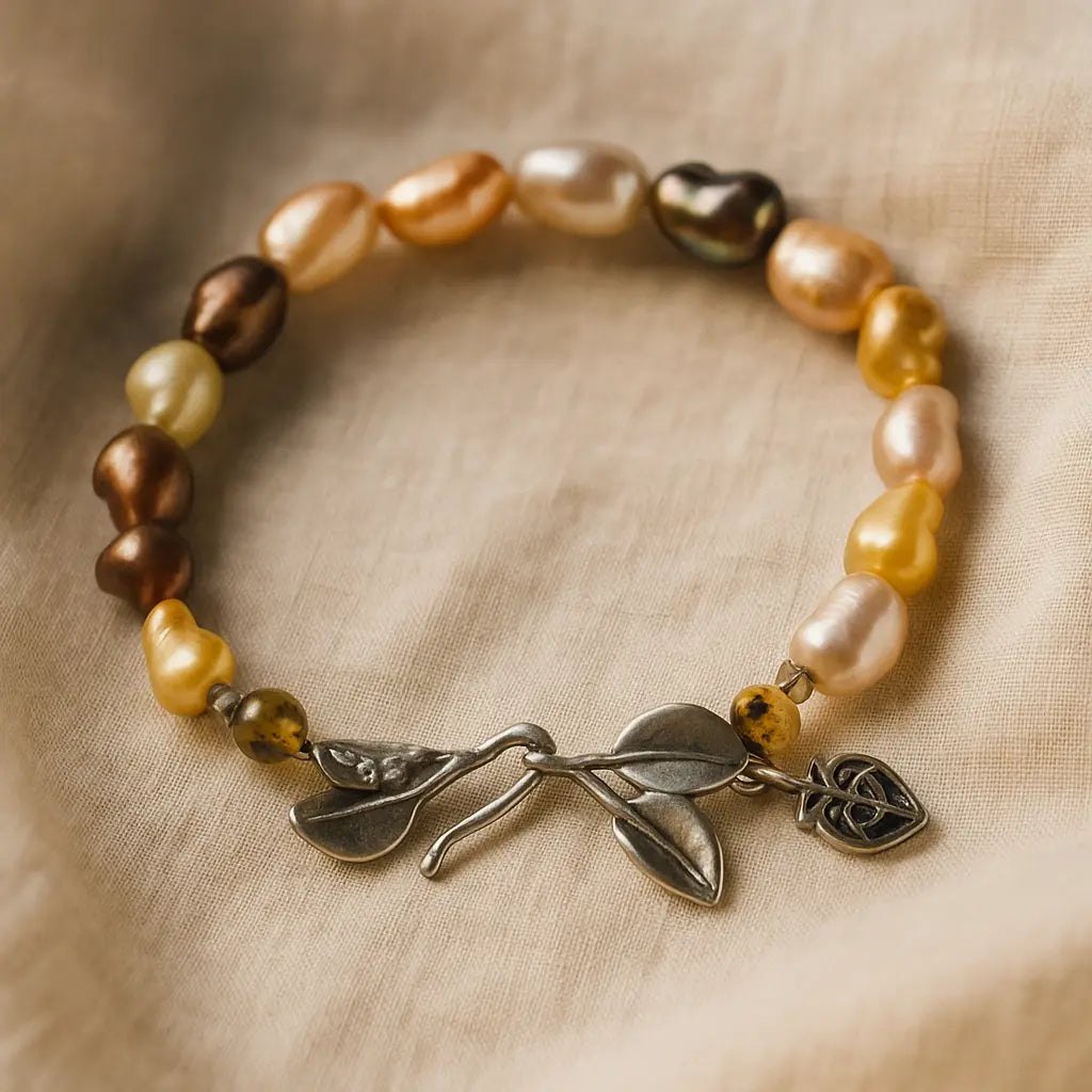 Two Mangrove Leaves Bracelet 20,5 CM Sylvia Crystals Sp. z o.o.
