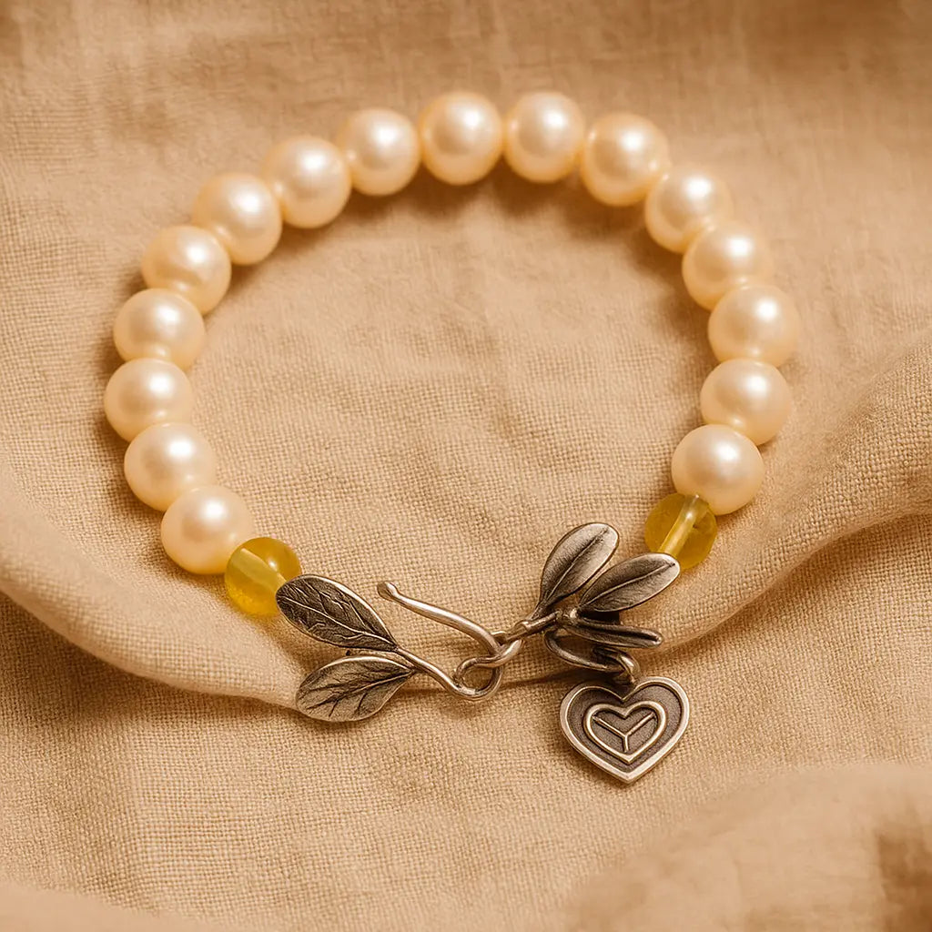 Two Mangrove Leaves Bracelet 21 CM Sylvia Crystals Sp. z o.o.