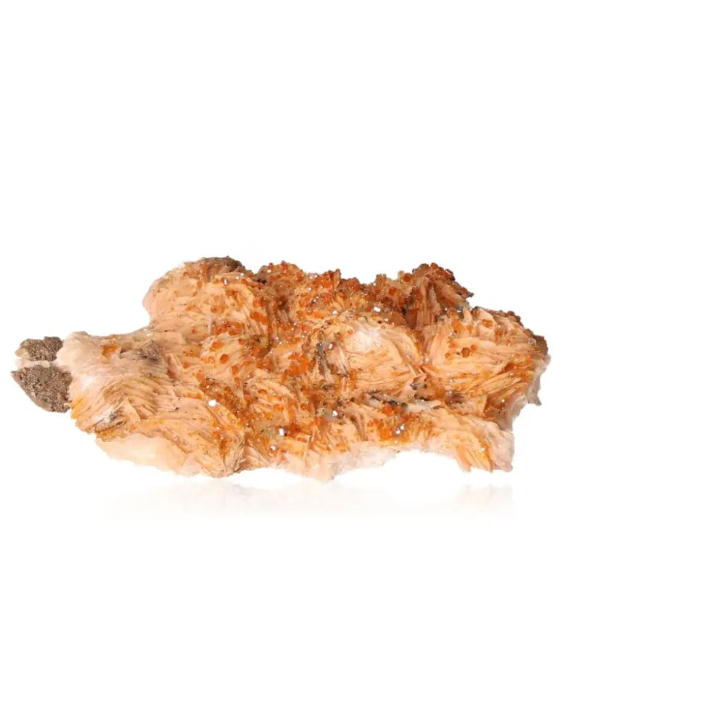 Vanadinite Baryte Druze with vibrant red-orange crystals for focus and creativity on a white background.