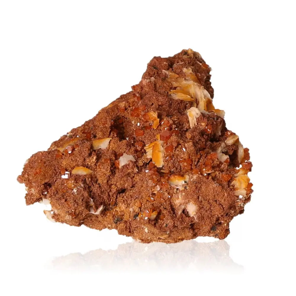 Vanadinite Druze crystal, vibrant red-orange hues, known for focus and creativity, ideal for collectors and creativity seekers.