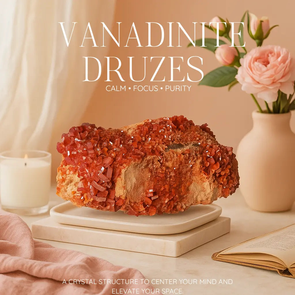 Vanadinite druzes Sylvia Crystals Sp. z o.o.