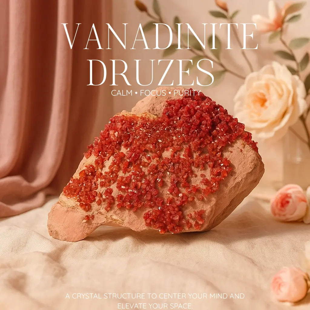 Vanadinite druzes Sylvia Crystals Sp. z o.o.
