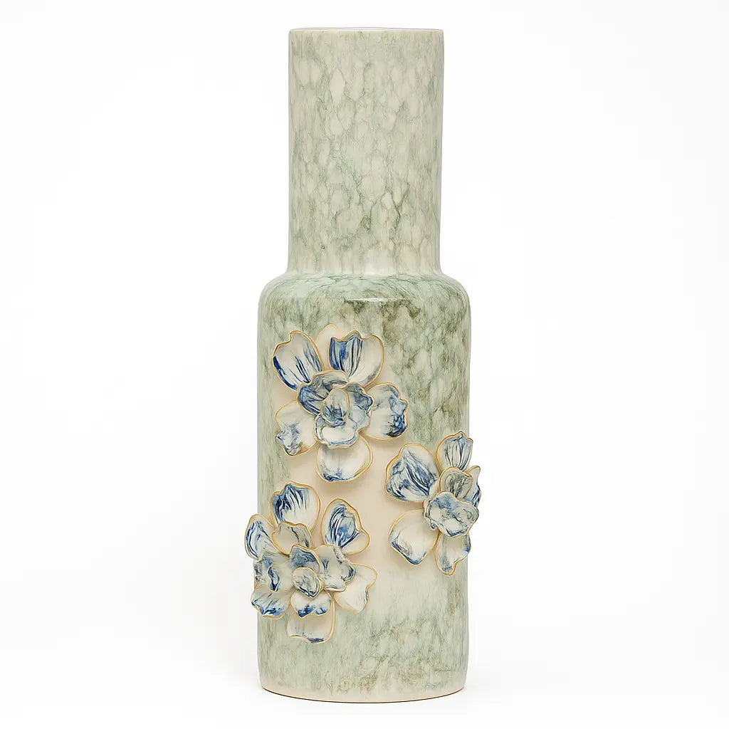 Vase Stoneware Blue 16,5x16,5x33,5 Sylvia Crystals Sp. z o.o.