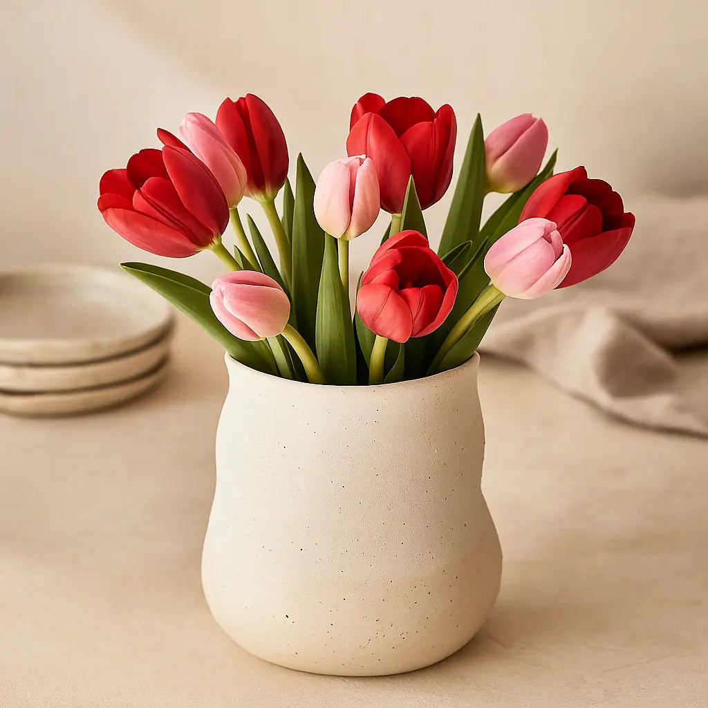 White Stoneware Vase – Timeless Elegance and Natural Beauty Sylvia Crystals Sp. z o.o.