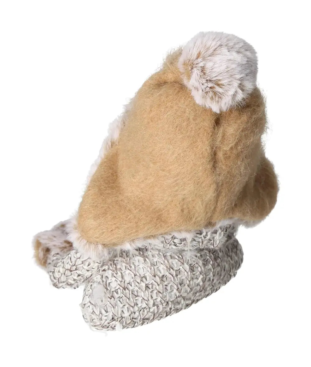 Winter Decoration Figure in Knitted Look by Sylvia Crystals, featuring a cozy hat, perfect for adding warmth to seasonal decor.