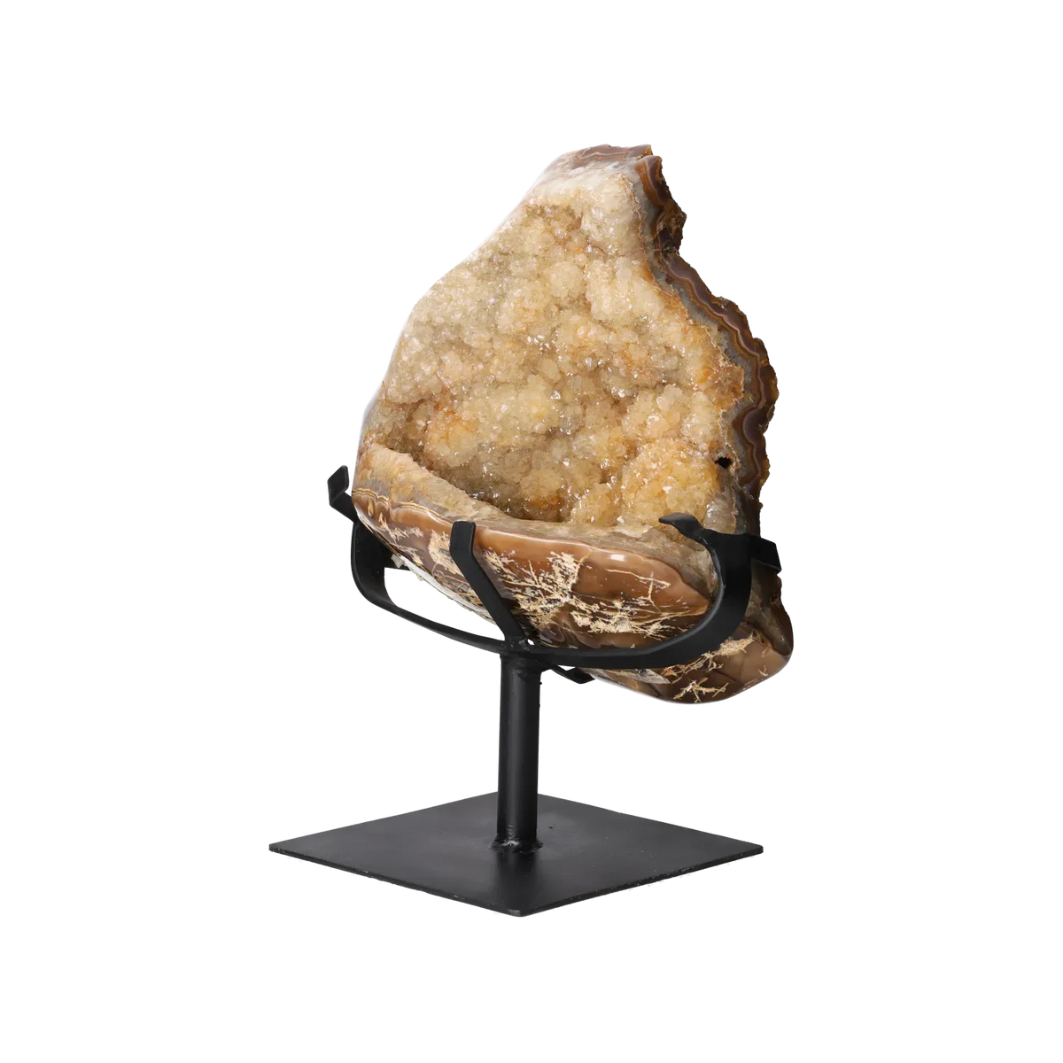 Semi Polished Agate On Metal Base