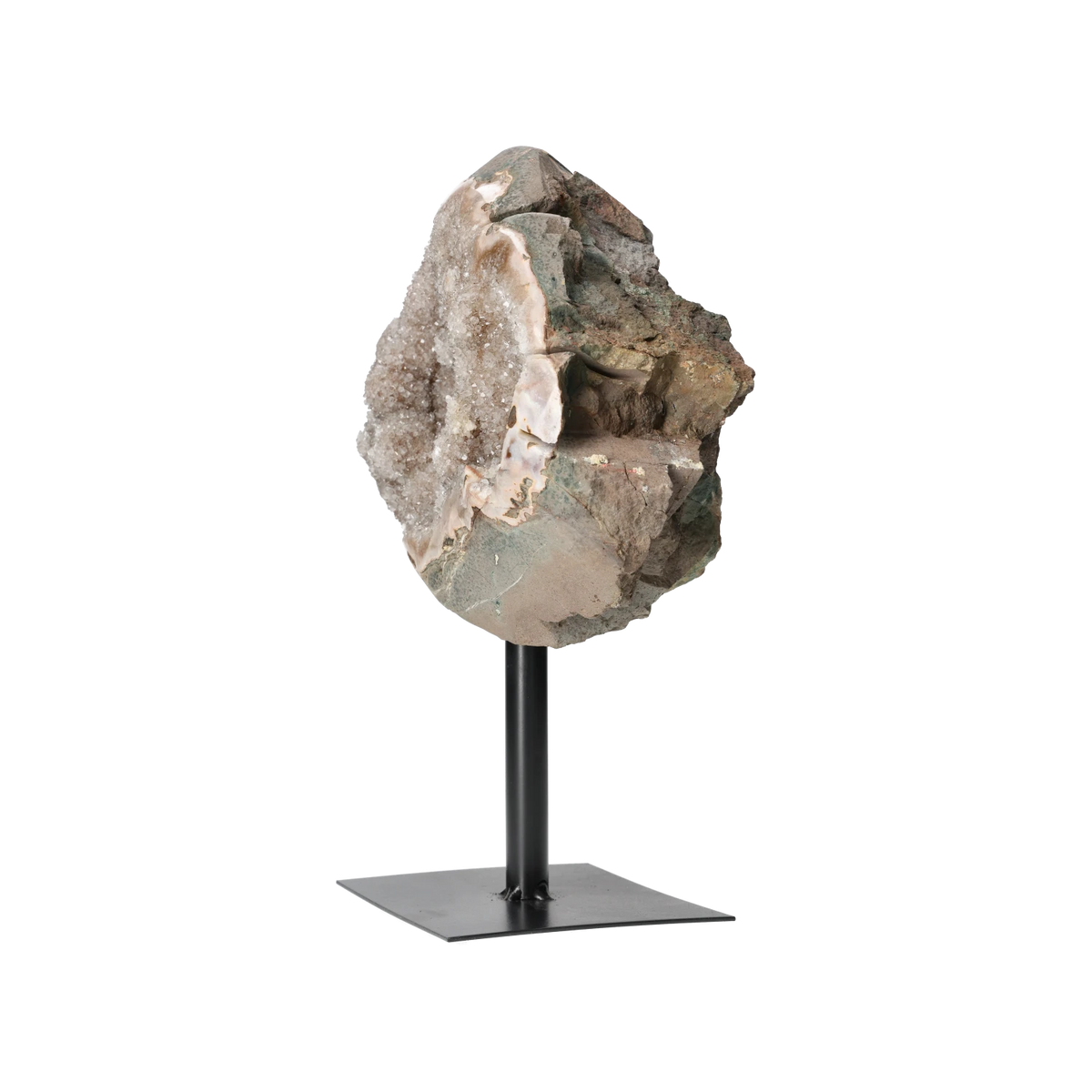 Semi polished Quartz on Metal Base