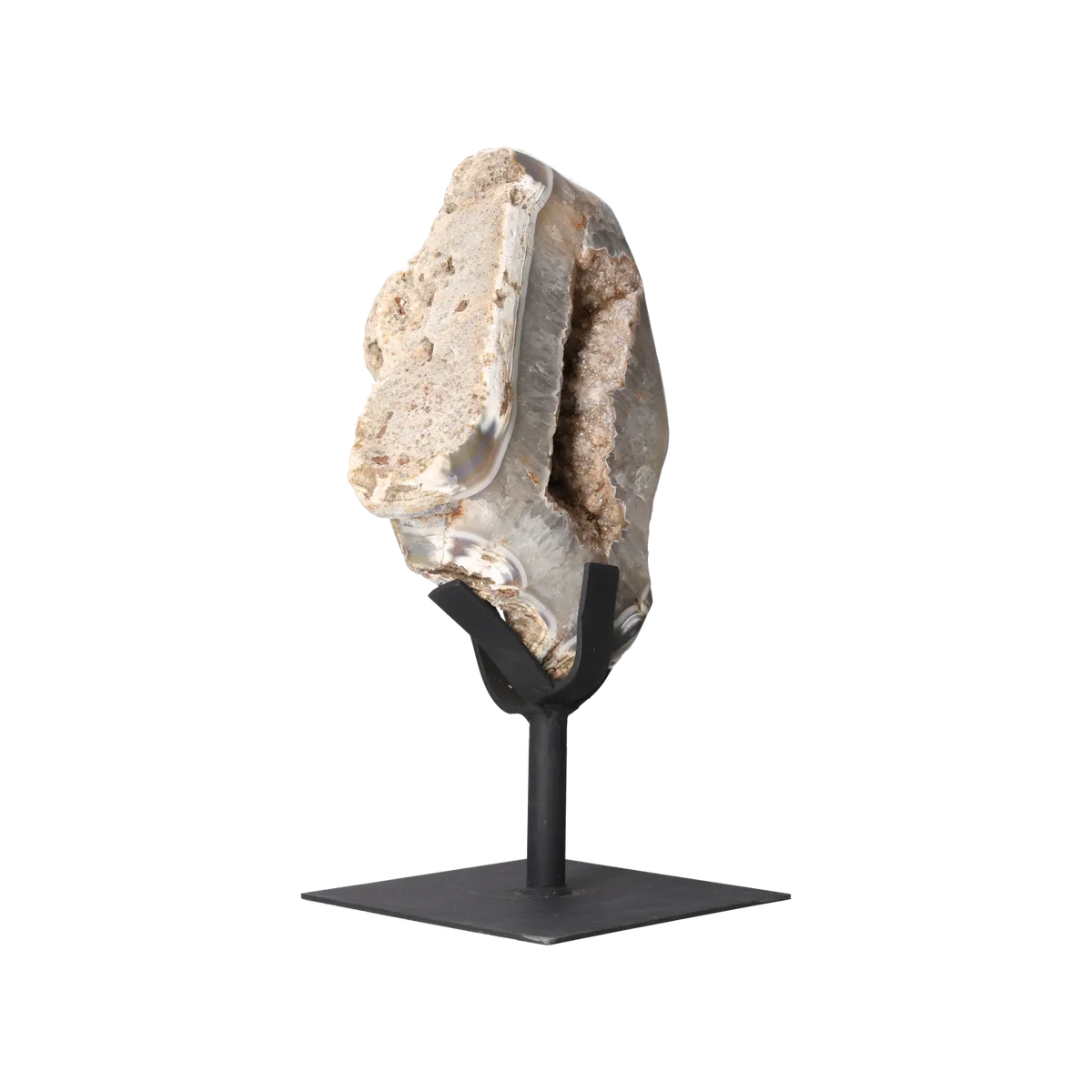 Semi Polished Agate On Metal Base